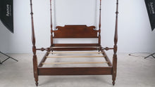 Load and play video in Gallery viewer, Harden Four Poster Queen Bed in Cherry Traditional Federal Style
