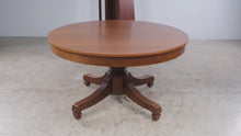 Load and play video in Gallery viewer, Antique Federal Revival Mahogany Extension Dining Table with 4 Leaves, Dated 1914
