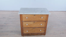 Load and play video in Gallery viewer, Antique Marble-Top Wash Stand – 19th-Century Chest with Porcelain Pulls
