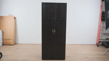 Load and play video in Gallery viewer, Sauder Storage Cabinet Model 419496 71 Inch Tall Black Finish
