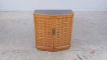 Load and play video in Gallery viewer, Heritage Asian Modern Oak Two-Door Accent Cabinet with Black Inset Top
