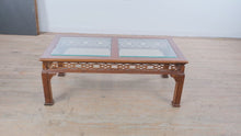 Load and play video in Gallery viewer, Chinese Chippendale Style Wood Coffee Table with Glass Top
