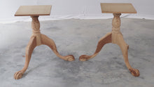 Load and play video in Gallery viewer, Pair of Acanthus Carved Table Pedestal Bases with Claw Feet
