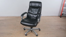 Load and play video in Gallery viewer, High Back Executive Office Chair Black Faux Leather Swivel Rolling Chair
