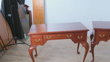 Load and play video in Gallery viewer, St. Timothy Classics Solid Cherry Queen Anne Writing Desk Console Table
