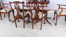 Load and play video in Gallery viewer, Maitland-Smith Mahogany Double Pedestal Dining Table with 6 Chairs - Online Only
