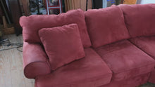 Load and play video in Gallery viewer, Bauhaus Microfiber Sectional Sofa Rust Red Modular Sofa with Ottoman
