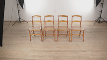 Load and play video in Gallery viewer, Set of 4 Antique Cane Seat Chairs
