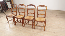 Load and play video in Gallery viewer, Set of 4 French Rush Seat Chairs
