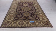 Load and play video in Gallery viewer, Hand Knotted Wool Area Rug Rare Purple Floral Persian Style 70 x 108
