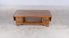 Load and play video in Gallery viewer, Traditional Drop Leaf Wood Coffee Table with Storage Drawers - Online Only
