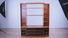 Load and play video in Gallery viewer, Mid-Century Danish Bookcase &amp; Media Cabinet by Komfort – 64.5” Wide
