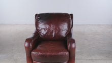 Load and play video in Gallery viewer, Bassett 3623-12LS Top-Grain Leather Club Chair with Nailhead Trim
