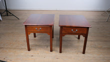 Load and play video in Gallery viewer, Pair of Candlelight Cherry Side Tables
