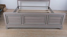 Load and play video in Gallery viewer, Hartney Mill Gray King Panel Bed Frame Oak Finish
