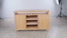 Load and play video in Gallery viewer, Solid Wood Natural Finish Office Credenza with Storage
