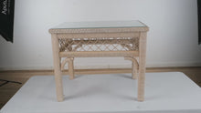 Load and play video in Gallery viewer, White Wicker Side Table- Henry Link
