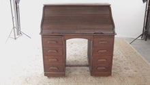 Load and play video in Gallery viewer, Antique Oak Roll Top Desk

