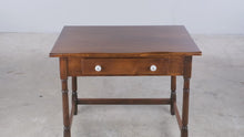 Load and play video in Gallery viewer, Early American Style Solid Wood One Drawer Writing Table or Side Table
