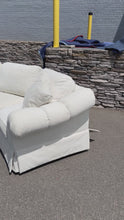 Load and play video in Gallery viewer, Curved Bouclé Upholstered Sectional Sofa 124 Inch Contemporary Lounge Couch
