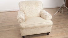 Load and play video in Gallery viewer, Beige Leaf Patterned Wide Arm Chair - Westwood
