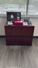 Load and play video in Gallery viewer, 2-Drawer Lateral File Cabinet – Mahogany Finish, 36”
