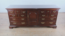 Load and play video in Gallery viewer, Thomasville Collector's Cherry Triple Dresser with Center Cabinet Storage
