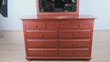 Load and play video in Gallery viewer, Borkholder Solid Cherry 11-Drawer Dresser &amp; Mirror – Amish-Made
