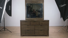 Load and play video in Gallery viewer, Elements Logic Rustic Gray Dresser with Mirror – 7-Drawer Modern
