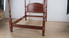 Load and play video in Gallery viewer, Queen Size Cherry Poster Bed by Harden Furniture – Reeded &amp; Carved Acanthus Posts
