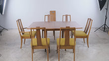 Load and play video in Gallery viewer, Broyhill Premier Forward 70 Mid-Century Modern Walnut Dining Set with 6 Chairs
