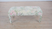 Load and play video in Gallery viewer, Vintage Floral Upholstered Bench
