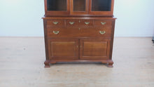 Load and play video in Gallery viewer, Craftique Mahogany China Cabinet Hutch Mellow Wood Finish Traditional Display Cabinet

