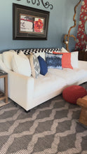 Load and play video in Gallery viewer, 92 Inch Contemporary Upholstered Sofa Cream Fabric Deep Seat
