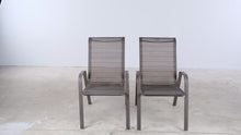 Load and play video in Gallery viewer, Pair of Outdoor Sling Patio Dining Chairs with Aluminum Frames
