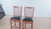 Load and play video in Gallery viewer, Pair of Canal Dover Hill House Collection Amish Counter Height Bar Stools with Real Leather Seats
