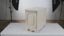 Load and play video in Gallery viewer, White Washed Oak Side Table with Pull Out Table
