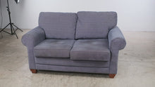 Load and play video in Gallery viewer, La-Z-Boy Courtney Blue Upholstered Loveseat Sofa
