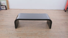 Load and play video in Gallery viewer, Postmodern Black Lacquer Waterfall Coffee Table Bench 46 Inch
