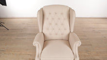 Load and play video in Gallery viewer, Neutral Carver Reclining Wingback Chair
