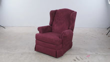 Load and play video in Gallery viewer, Burgundy Upholstered Wingback Rocker Recliner Chair
