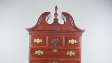 Load and play video in Gallery viewer, Henkel Harris Wild Black Cherry Highboy Chest on Chest Dated 1996

