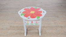 Load and play video in Gallery viewer, Hand-Painted Drop-Leaf Side Table by Mary Paulsen – Holden Beach, NC

