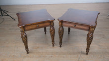 Load and play video in Gallery viewer, Pair of Bahamian Style Side Tables with Woven Details
