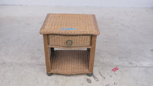 Load and play video in Gallery viewer, Woven Wicker Rattan Nightstand with Drawer and Lower Shelf
