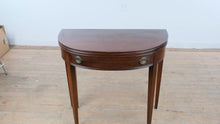 Load and play video in Gallery viewer, Vintage Mahogany Flip-Top Console Game Table
