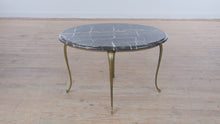 Load and play video in Gallery viewer, Stone Top Oval Coffee Table with Brass Legs
