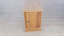 Load and play video in Gallery viewer, Oak Cabinet Side Table with Rear Magazine Rack
