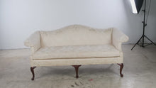 Load and play video in Gallery viewer, Wesley Hall Cream Damask Upholstered Sofa
