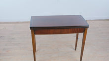 Load and play video in Gallery viewer, Mahogany Flip Top Game Table with Inlaid Border and Felt Playing Surface
